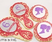 Decorated Glamour Girl Cookies, Barbie Inspired Silhouette Cookies, Personalized Glamour Cookies - 1 Dozen