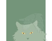 basil 8x10 sage green cat