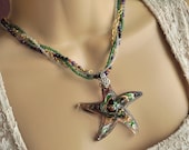 Venetian Star Pendant Multistrand Necklace and Earring Set