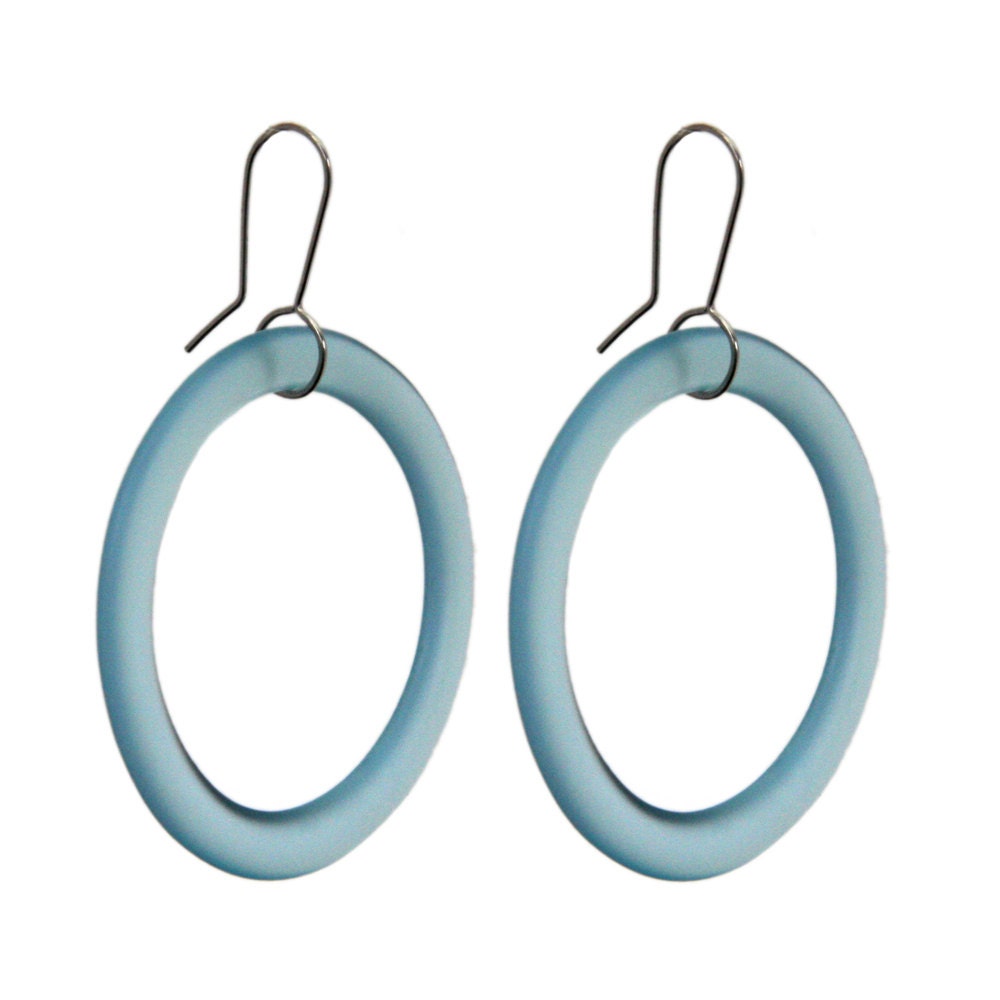 Large Hoop Recycled Glass Earrings