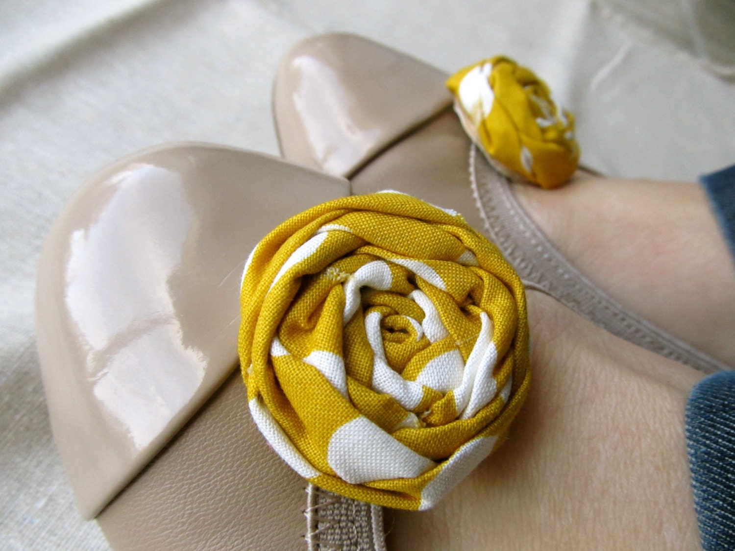 Shoe Clips Fabric Flower Rosette Pick Your Color