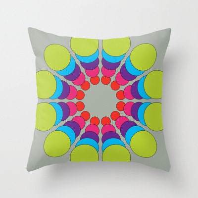 Fun and Colorful Rainbow Burst Pillow Cover. Unique Home Decor. Bright, Colorful Pillow. Retro Color Pillow