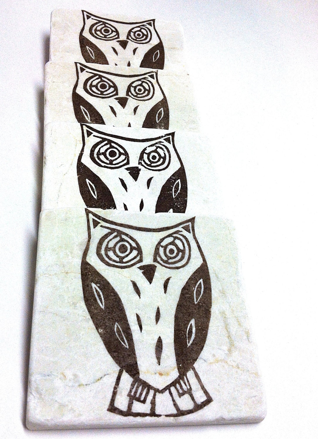 Owl Tile Coaster Set - Ready to Ship