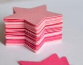 Die Cut Stars, Die Cut Pink Stars, Medium Sized Cardstock Stars, 50 Count, Birthday Party Confetti, Shades of Pink