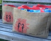 9 Eco Friendly Custom Wedding Tote Bags - Handmade from Recycled Coffee Sacks