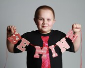 Valentines "Be Mine" Letter Banner . ... Red Ivory hearts XOXO ... READY to SHIP ... adjustable Il_170x135