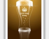 Keep Calm BEER POSTER Personalized 13x19 (Honey Wheat featured)