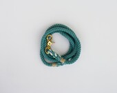 Cotton Rope Dog Leash Hand Dyed: Lake, Medium