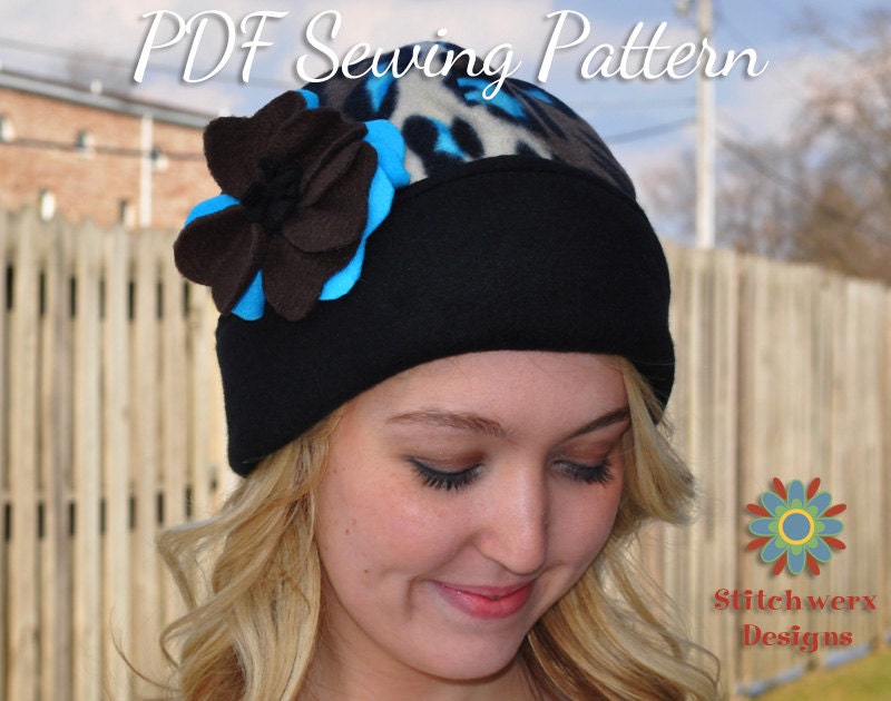 S109COMBO Hat PDF Sewing Pattern, Includes Baby to Adult Sizes, Fleece or Knit Hat Pattern