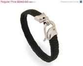 on sale Bracelet man and woman Leather  Silver and 9k Gold Dot Black  braided , Classic Lock