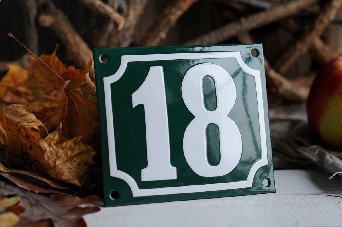 Enamel House Number 3.9" x 4.7"