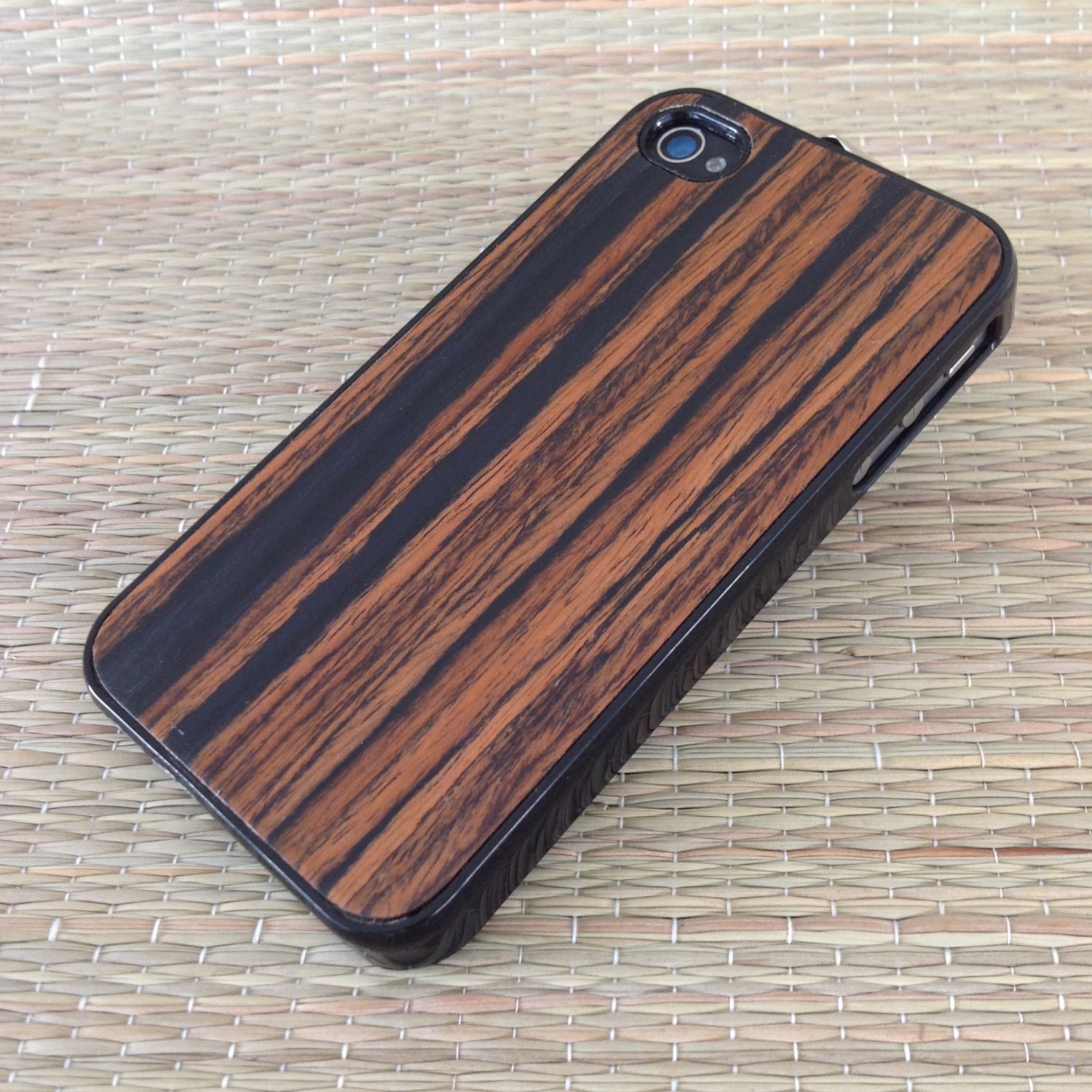 iPhone Case EBONY Macassar Wood for iPhone 4/4s or iPhone 5 - iPhone Wood Cover