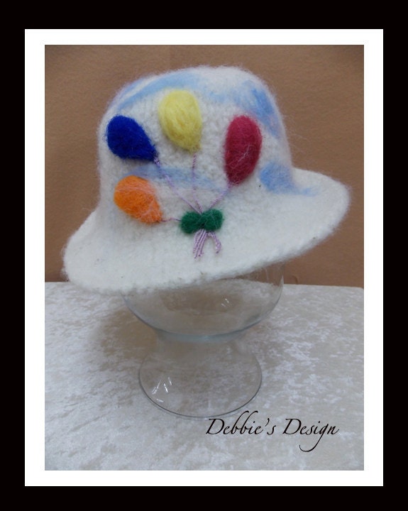 Baby Hat-213 FREE SHIPPING, Baby Girl, Handmade, Felted, Cloche, Embellished, Accessories, Children, Clothing, Gifts, New Baby, Millinery