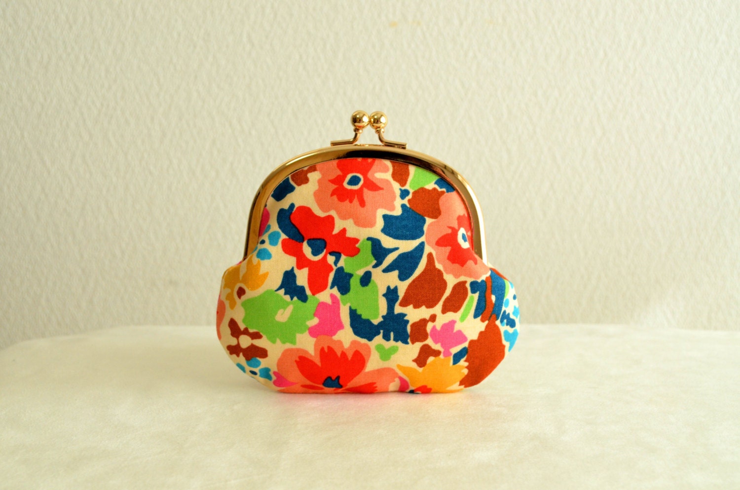 Liberty abstract floral clasp coin purse-Retro & Colorful-