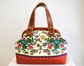 Vintage Folk Doctor bag with Floral fabric