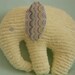 Chenille Elephant, Yellow with Wavy printed ears