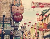 San Francisco Travel Photograph - Chinatown Urban Street - Red, Blur, Landscape, Architecture - Fine Art Photo - "CHINATOWN"