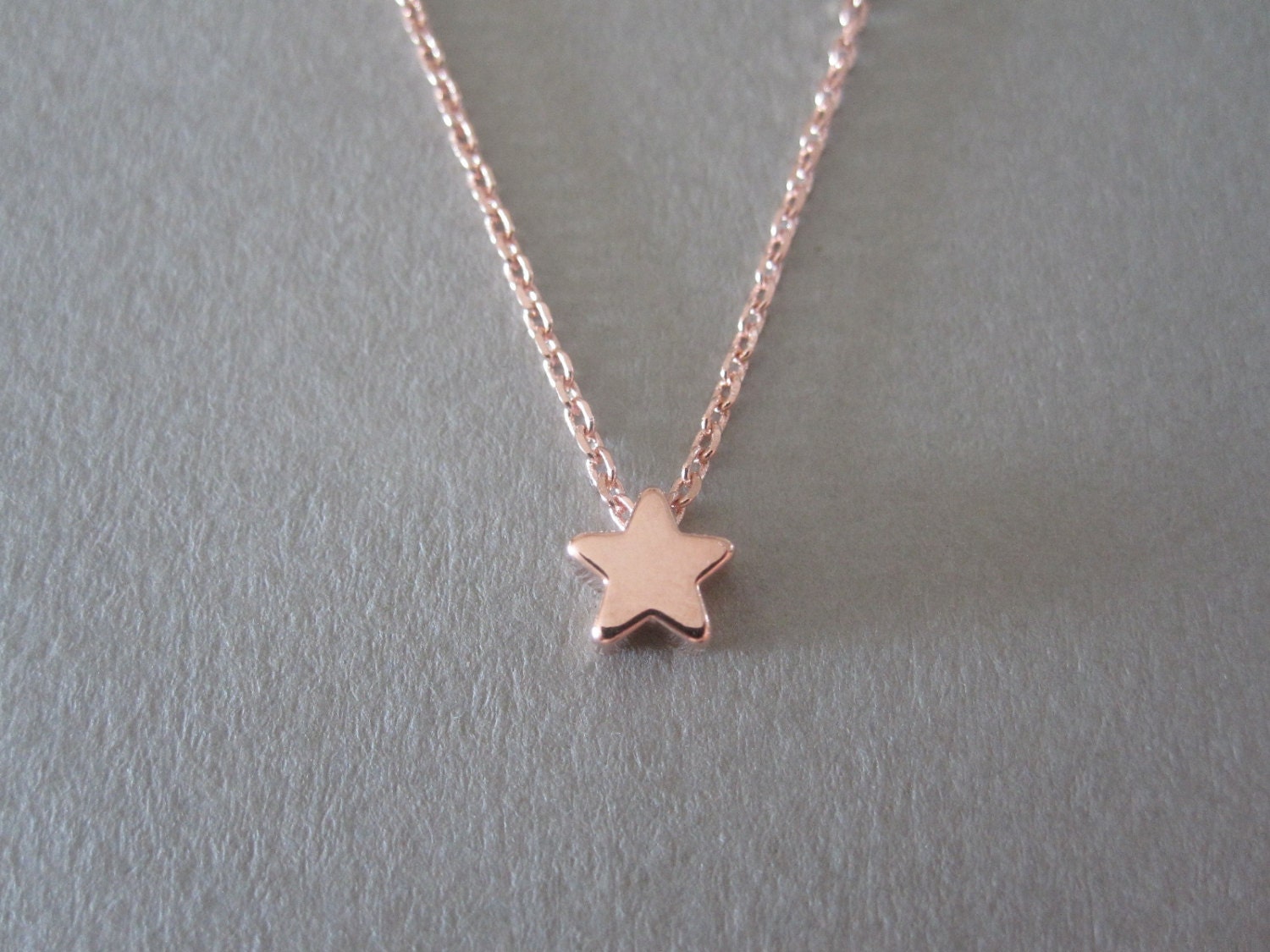 Tiny Rose Gold Star Necklace