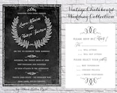 Vintage Chalkboard Wedding Invitations