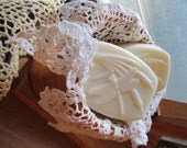 Lavender Lemon scented soap in a Cattail and Dragonfly design