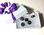 Playstation button stud Earrings and ring bundle