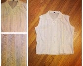 Vintage White Sleeveless Blouse