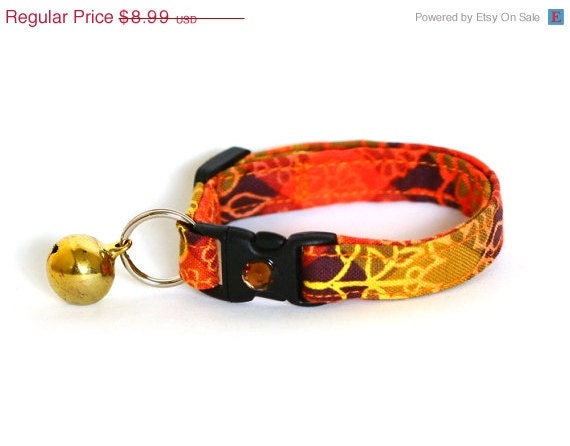 ON SALE Fall Cat Collar - Harvest Plaid - Small / Kitten Size Cat Collar