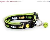 ON SALE Safety Small Cat/Kitten Collar - Fish Bones - Breakaway Cat Collar