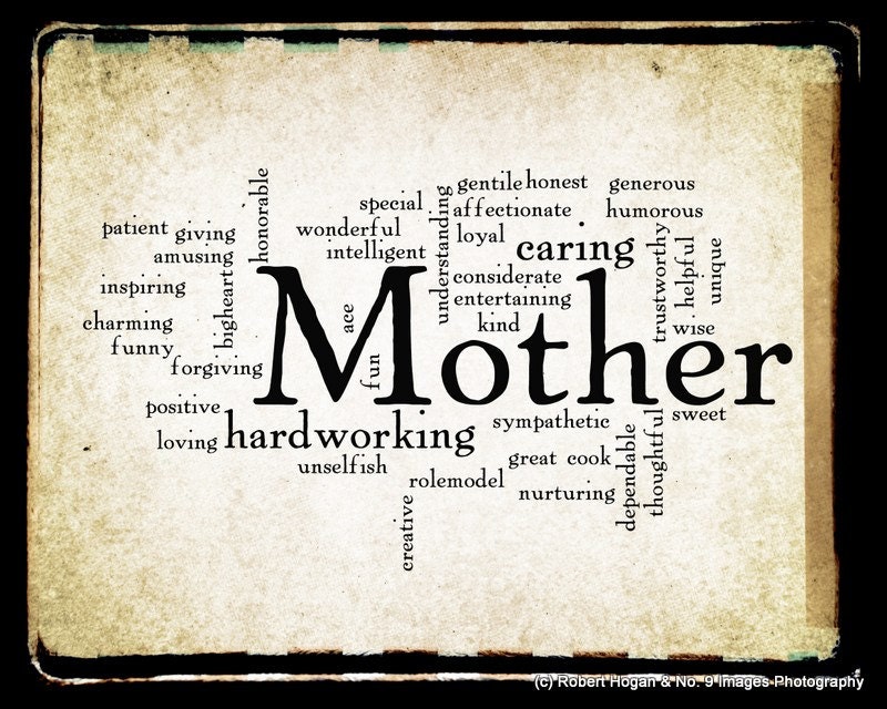 Simple Style Mother Word Art | Word Cloud Art, Word Art, Cute Mothers