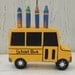 School bus Crayon Holder Party Favor Teacher Gift Desk Decoration