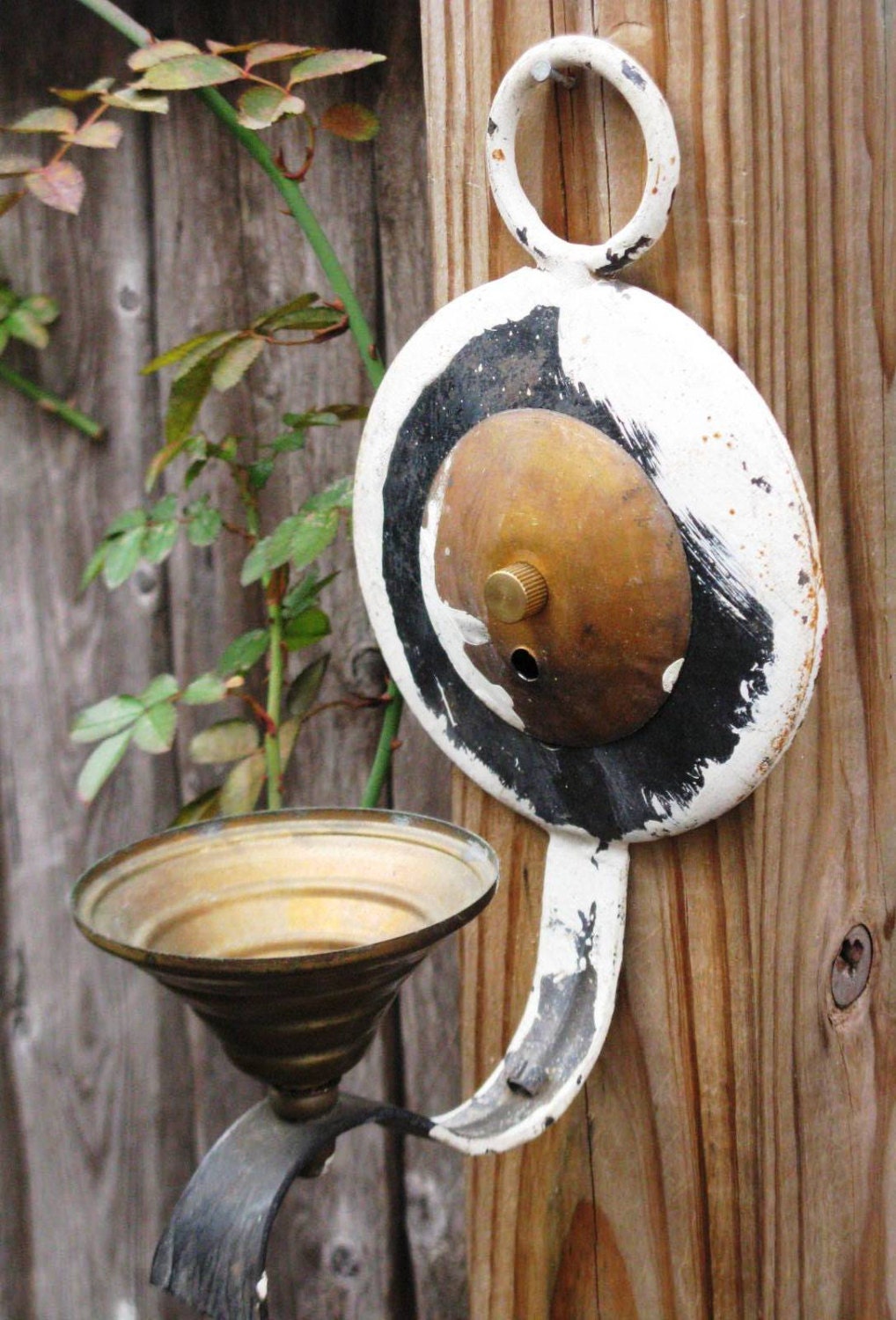 Nostalgia for the Birds, Bird Feeder, Vintage Light Fixture, Wall Sconce, Recycled