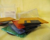 Repurposed floppy disk coasters, set of 4