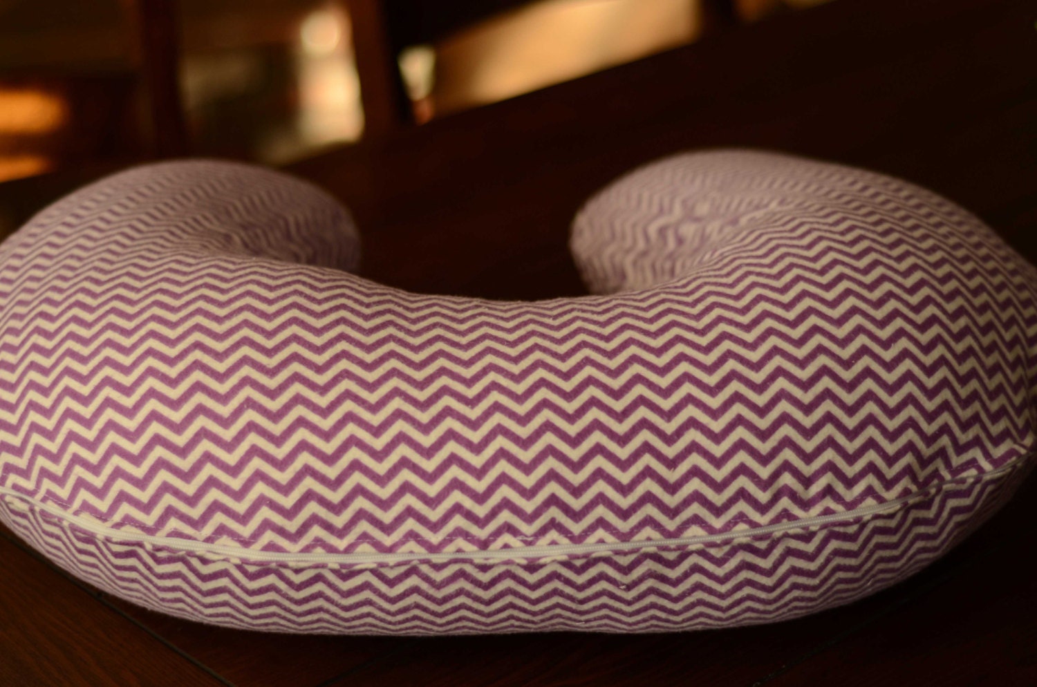 Purple White Chevron Zig Zag Modern Boppy Cover READY TO SHIP