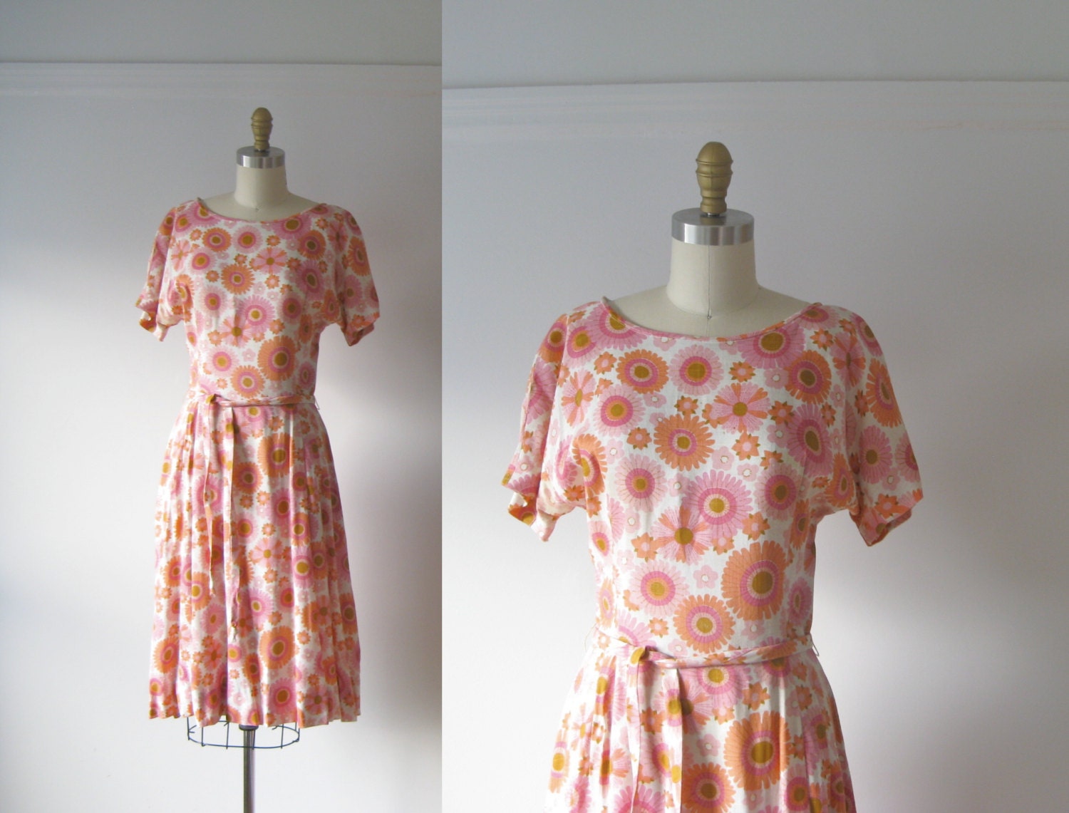vintage 1960s dress / 60s dress / Flower Generation