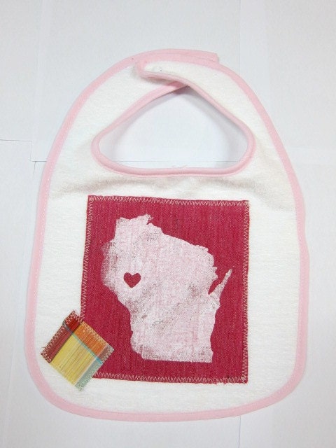 Wisconsin Love Girly Baby bib