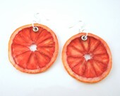 Blood Orange Earrings - Real Fruit Jewelry