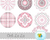 Ooh La La Kaleidoscopes1, Digital Images, 1 inch Circles, Button Images, Pin Images, Bottlecap Images