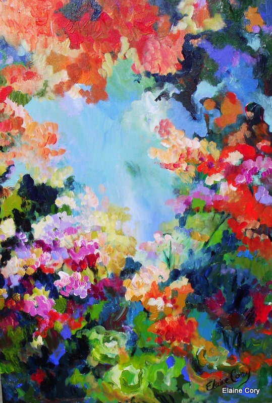 Large Acrylic Painting Color Sky  24 x 36  Original Painting by Elaine Cory