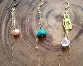 Stone and Chain Dangle Dani Earring