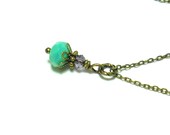 Small Turquoise Necklace - Petite Pendant Necklace - Vintage Inspired Necklace