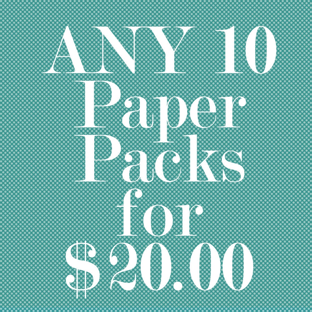 50% Off Sale Digital Scrapbooking Patterned Paper Packs ANY 10 Paper Packs Commercial Use Instant Download