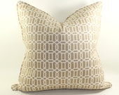 Robert Allen Metro Lines in Almond Decorative  Pillow Cover, Decorative Pillow Cover, Accent Pillow, Throw Pillow, toss pillow