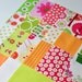 Destash Fabric Happy Pack Fun Bright 5 inch squares - 42 total  Summer selection Modern Bright Green Orange Pink