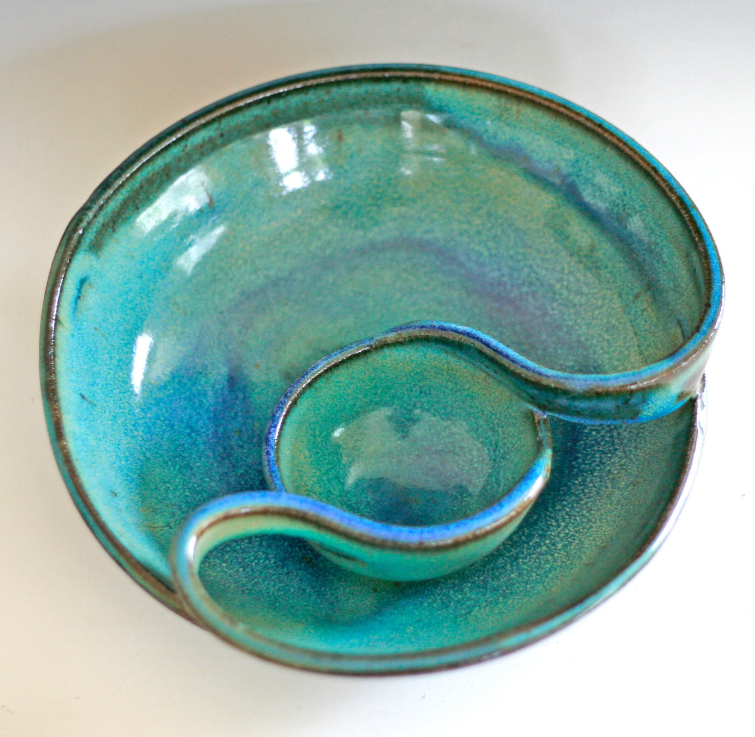 Chip and Dip, handmade ceramic dish, ceramics and pottery