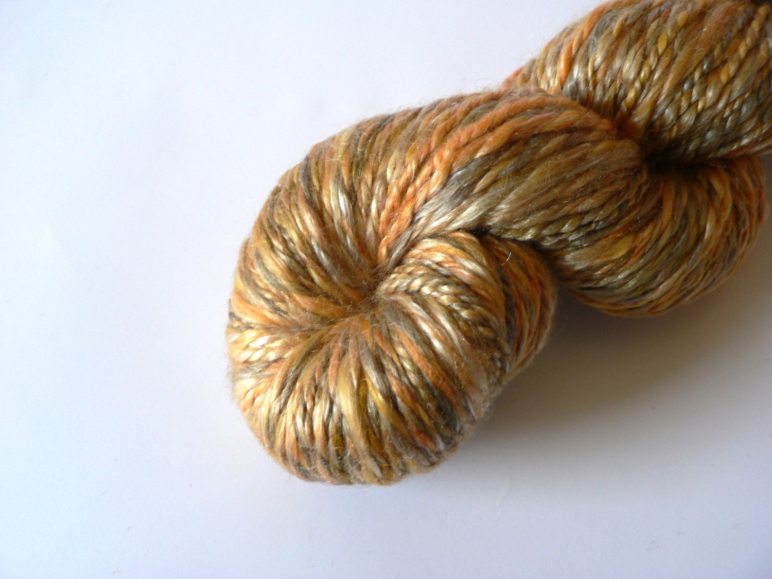 Handspun Double Ply Merino Tencel Yarn Hand Dyed -London Fog 188 yards Worsted Weight
