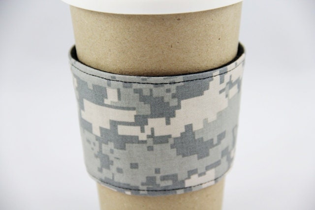 Reversible Coffee Cup Sleeve - Light Digital Camouflage - Ready to Ship