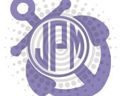 Buy Any 2 Get 1 FREE -  Tilted Anchor Monogram - Personalized - Vinyl Decal StickerS