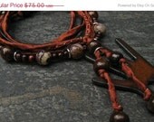 50off SALE FREE SHIPPING Rustic Iron Hand Necklace/ Hand Stamped/ Jewelry Silk and Metal Necklace Mixed Metal Jewelry