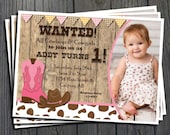 Cowgirl Birthday Invitation - FREE Thank You Card included Il_170x135