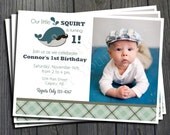 Whale Birthday Invitation - FREE Thank You Card included Il_170x135